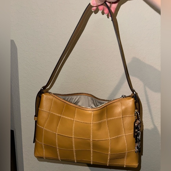 Coachtopia Alter/Ego Shoulder Bag In Checkerboard Upcrafted Leather Honey Brown - Picture 5 of 8